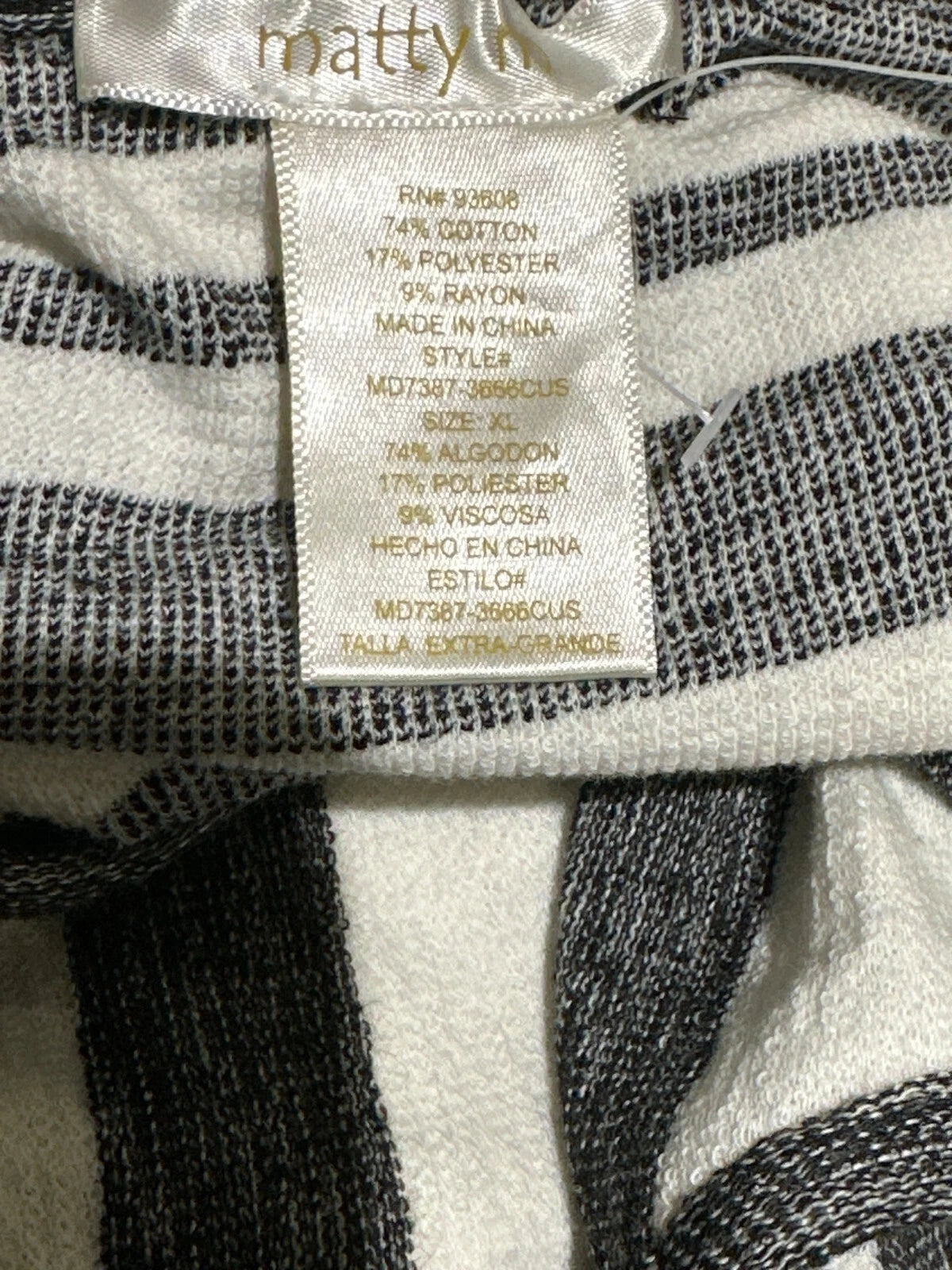 Matty M Ladies' Side-Slit Tank Sleeveless Dress Color Stripe Charcoal Size XL-3