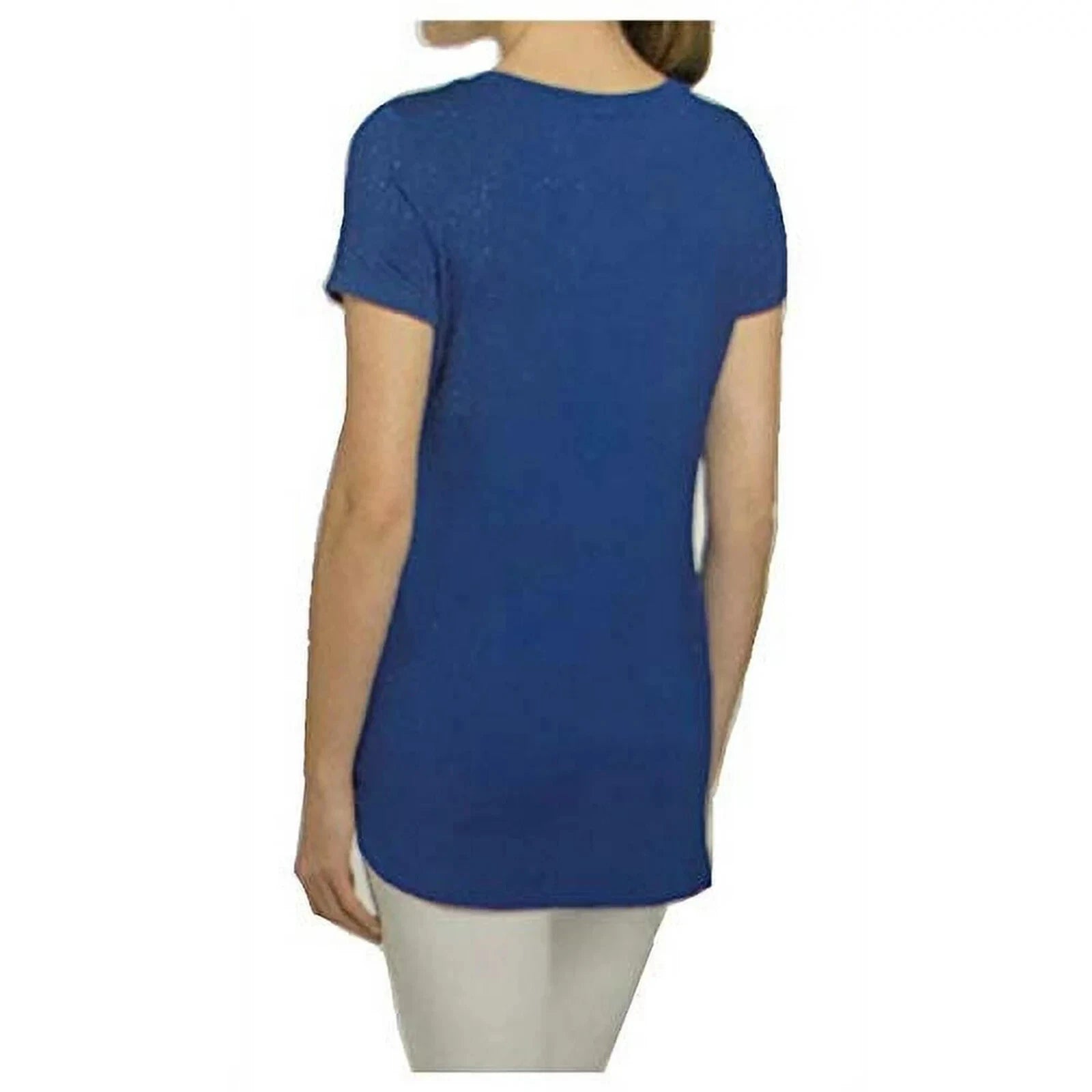 Joan Vass New York Women's Short Sleeve Tunic T-Shirt, MERIDIAN BLUE, S