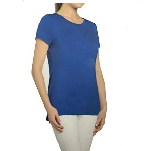 Joan Vass New York Women's Short Sleeve Tunic T-Shirt, MERIDIAN BLUE, S
