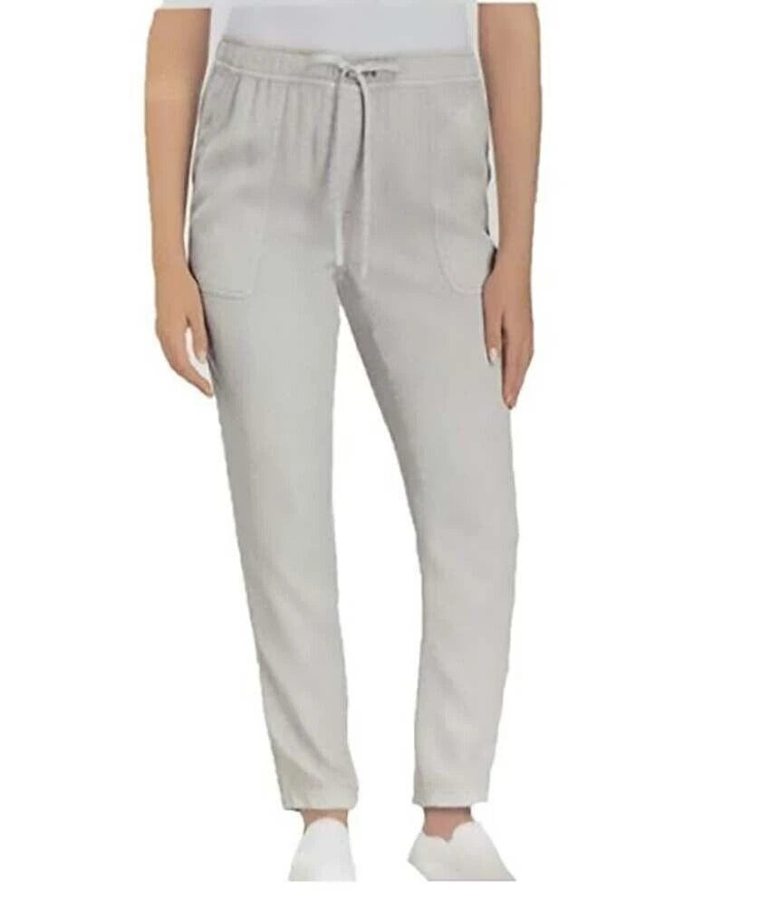 Hilary Radley Women Drawstring Tencel Pant, GREY, Small-1