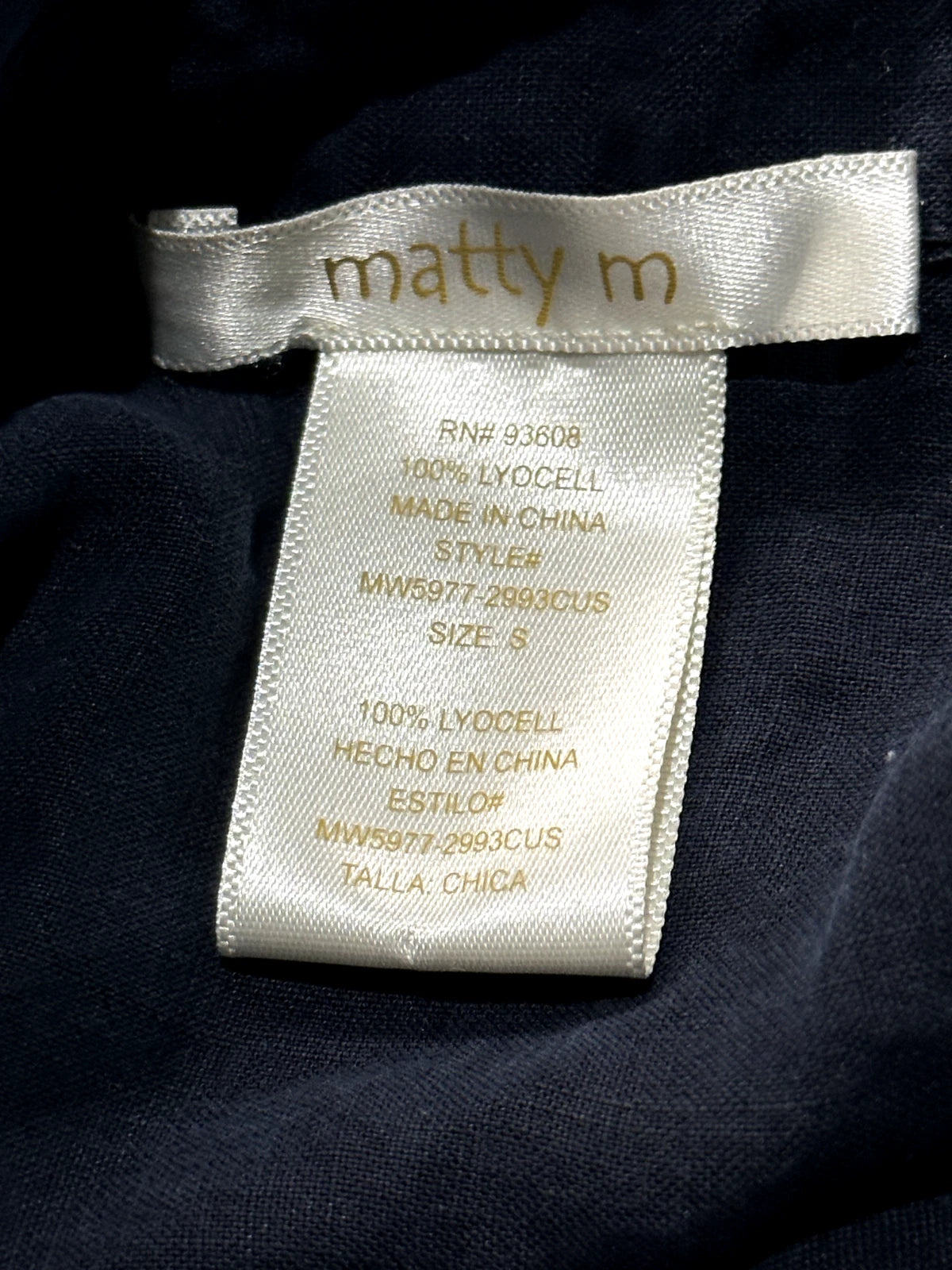 Matty M Ladies' Lyocell Blouse, Midnight Navy, Small-3