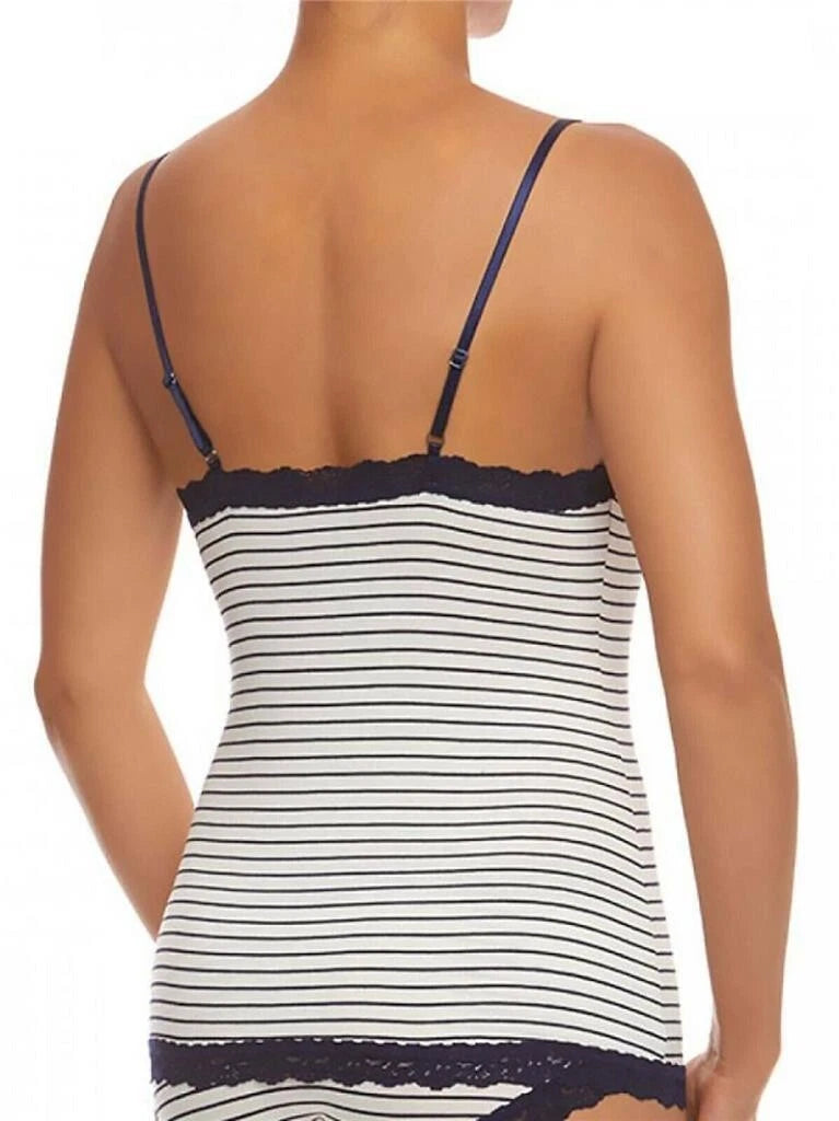 hanky panky Women's Jersey Stripe Lace Trim Camisole, Ivory Navy, Small