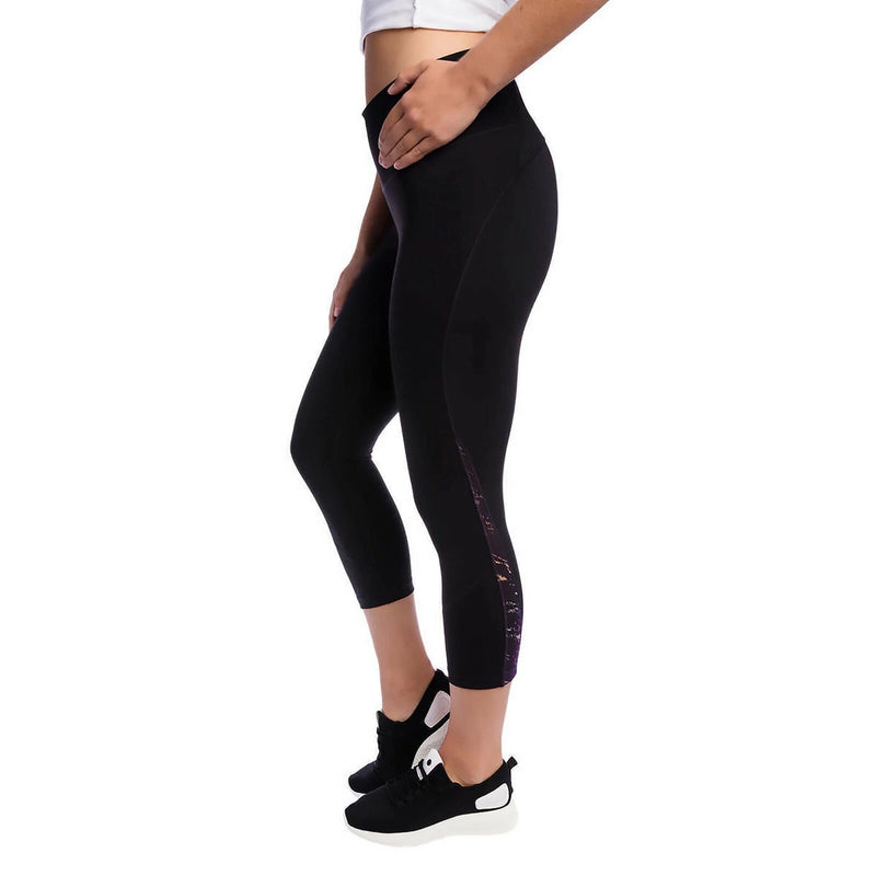 Kirkland Signature Women's Reflective Crop Tights, BLACK, XS-1
