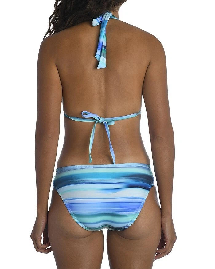 La Blanca Women's Ocean Tides Halter Bikini Top, Pacific Blue, 6-3