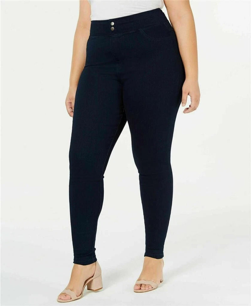 HUE Women's Original Smoothing Denim Leggings, BLACKDIGO, XXL-1