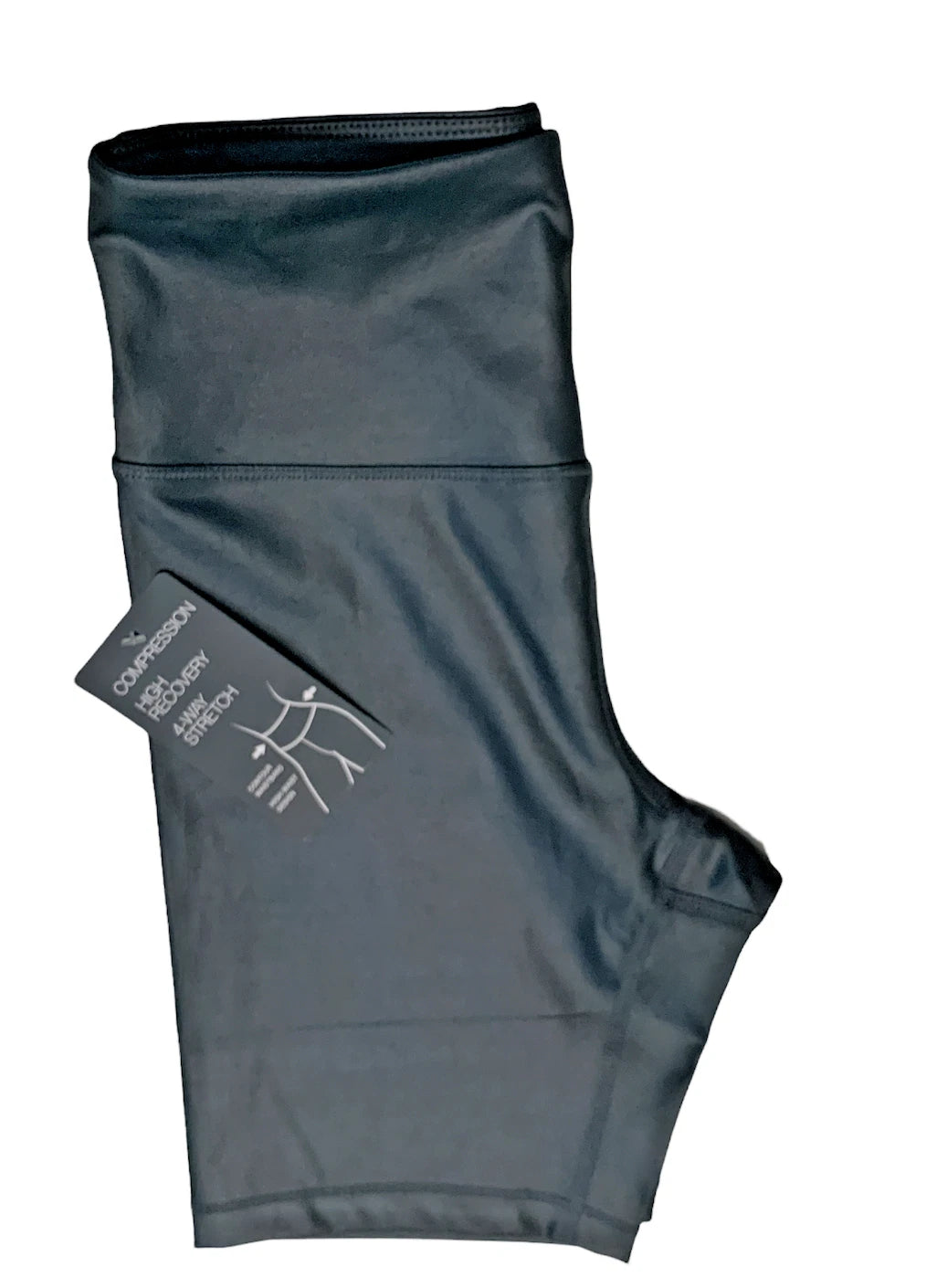INC International Concepts Womens Shiny Compression Bike Short, SOLID BLACK, XS-3