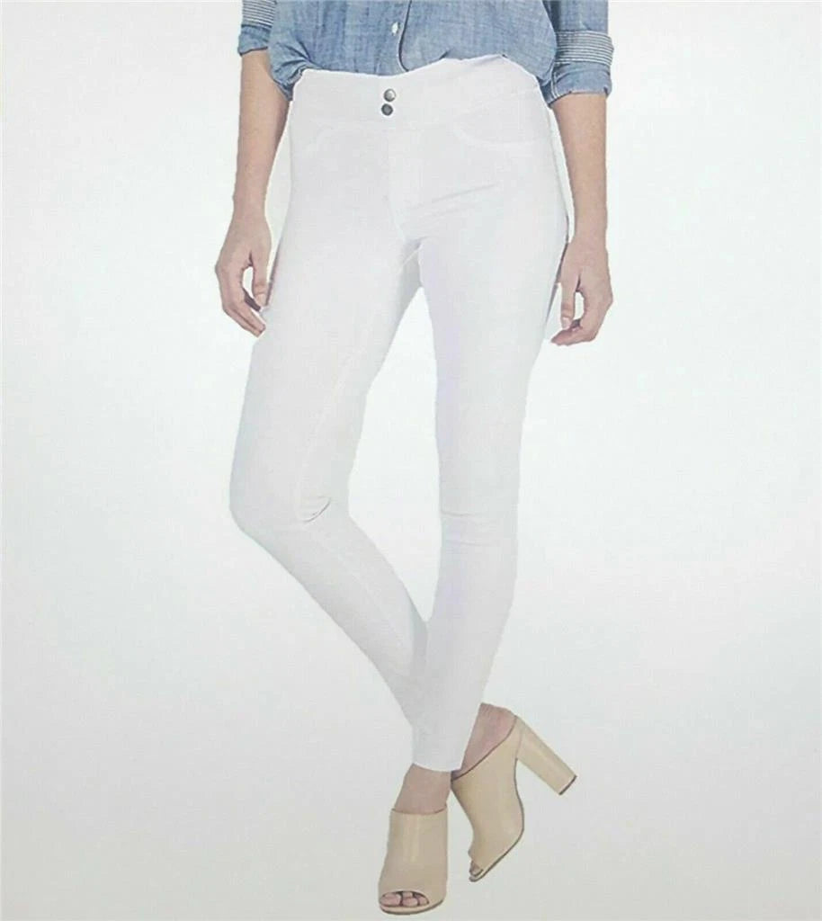 Hue Women's Classic Smooth Denim Skimmer, White, S