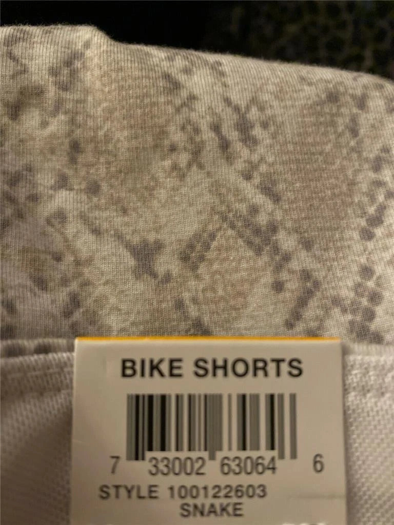 INC International Concepts Snakeskin-Print Bike Shorts Small Light Grey-3