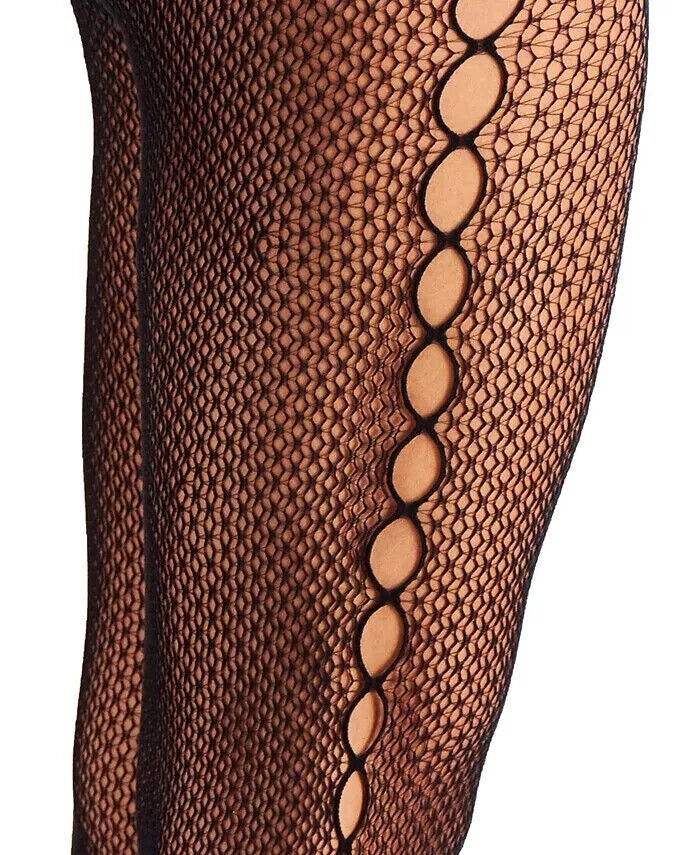 INC International Concepts Women's Cut Out Fishnet Tights, BLACK, XS/S