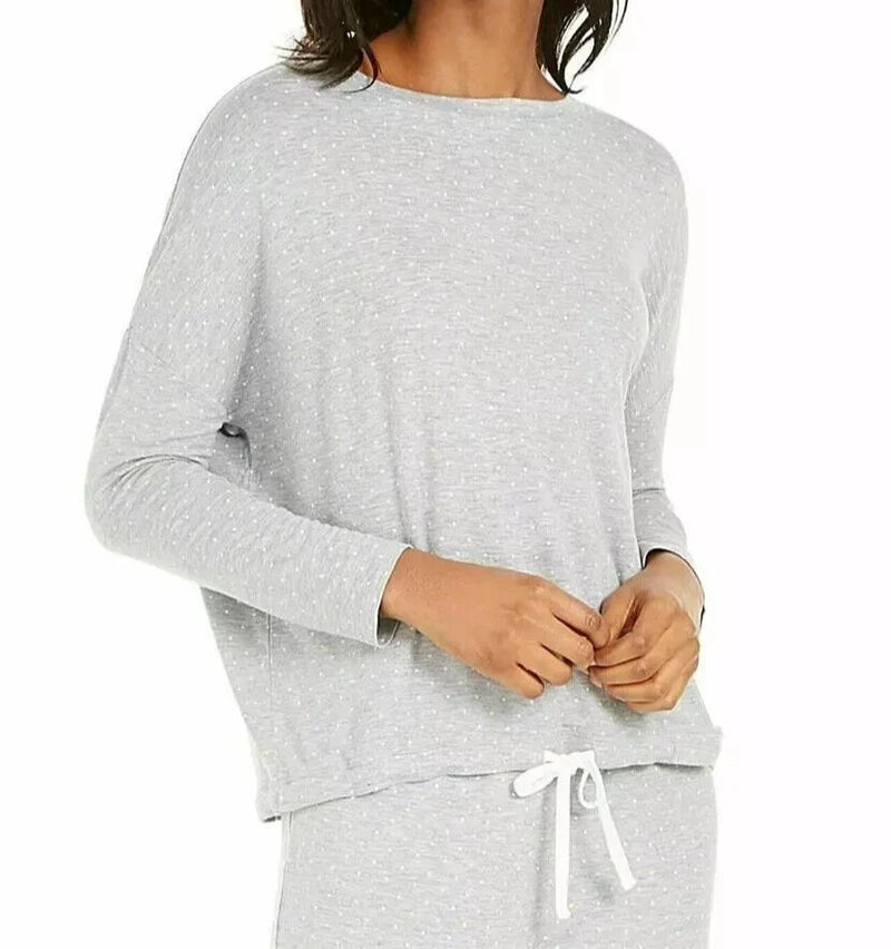 Alfani Women's Okeo-Tex Tie-Waist Sleep Top, Scatter Dot (Grey), XS-1