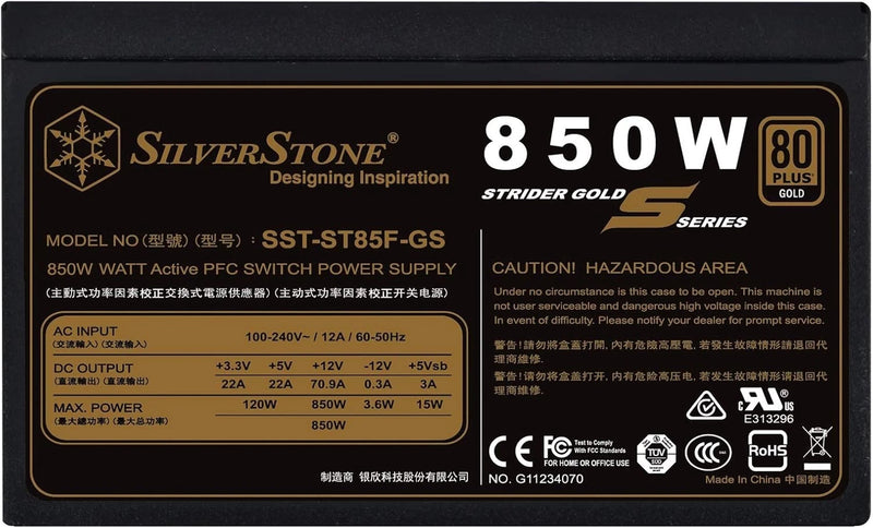 Silverstone Tek Strider Gold S Series 850W ATX12V/EPS12V 80+ Gold Full Modular-4