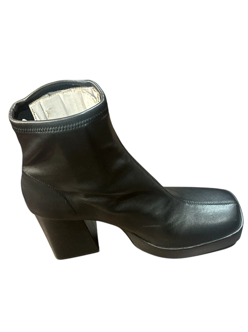 Zara Women's Leather Ankle Boot Black Size 10- 41-4