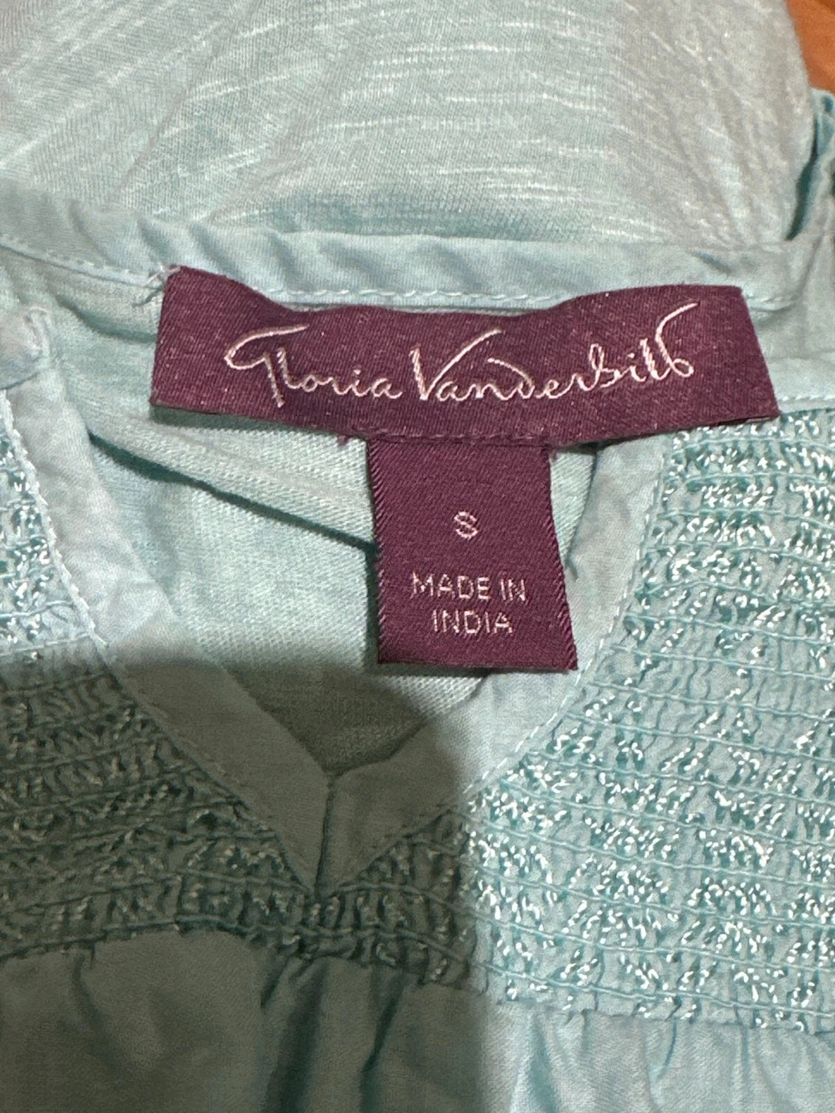 Gloria Vanderbilt Women Daphne Ladies' Woven Blouses, Aqua Blue, Small