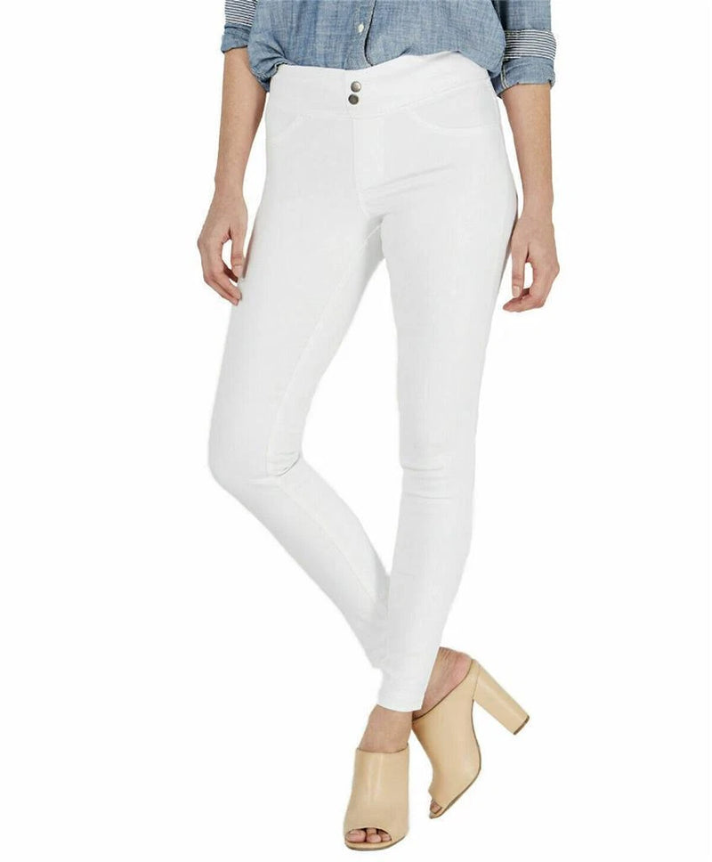 HUE Women's Classic Smoothing Denim Leggings, WHITE, Size XS-1