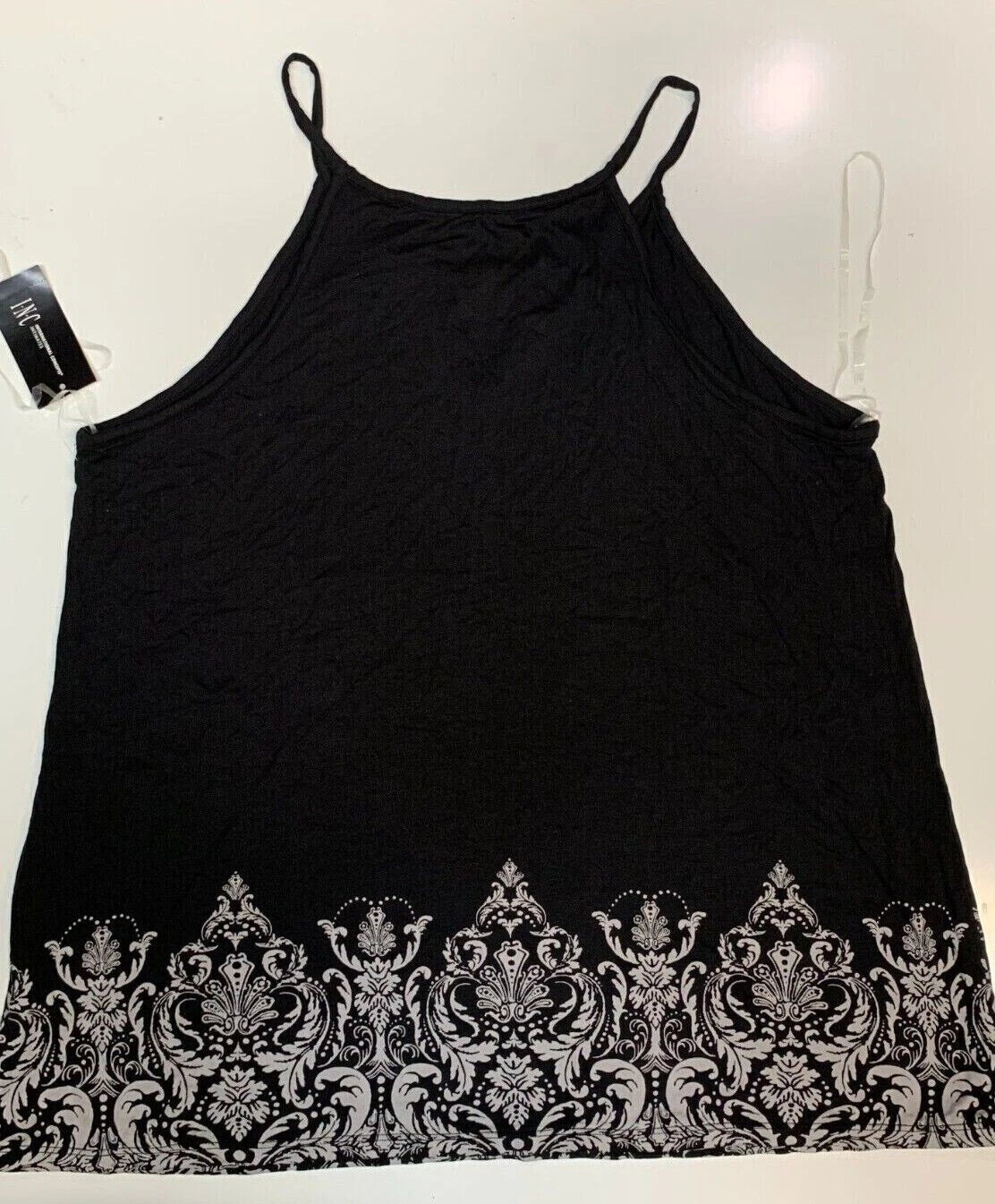 I.N.C Women's Sleeveless Keyhole Pajama Top, Black, Small