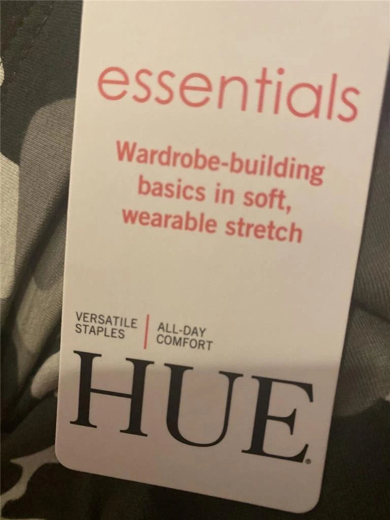 HUE Essentials Womens High-Rise Bike Shorts, Camo Olive Green, Medium 8-10
