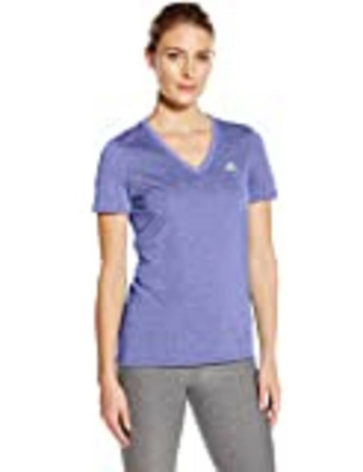 adidas Women's Ultimate Short Sleeve V-Neck Tee, PURPLE, S