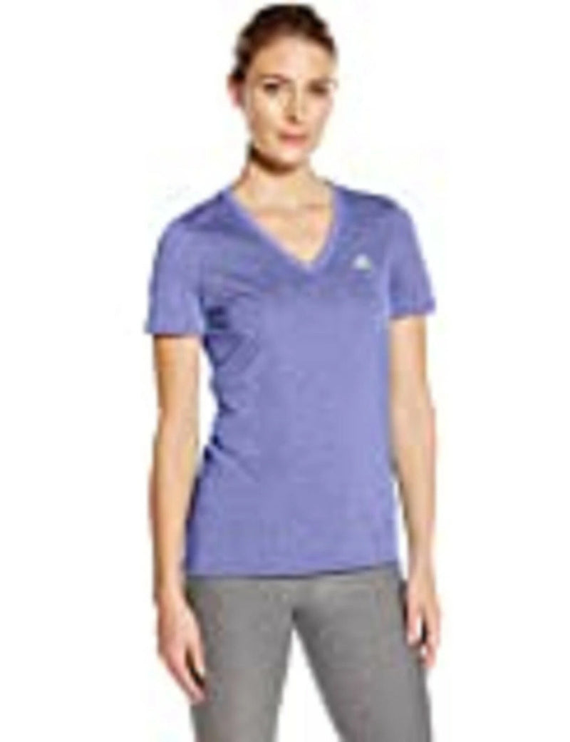 adidas Women's Ultimate Short Sleeve V-Neck Tee, PURPLE, S-1