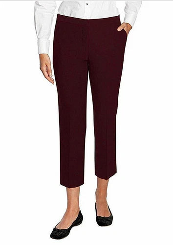 Mario Serrani Comfort Stretch Slim Fit Pants w/ Tummy Control, Merlot, 4-1