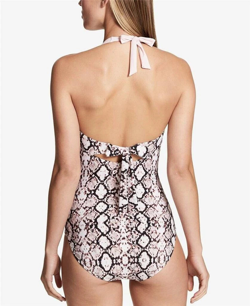 Calvin Klein Ombré Plunge One-Piece Halter Swimsuit, Nectar, 4-2