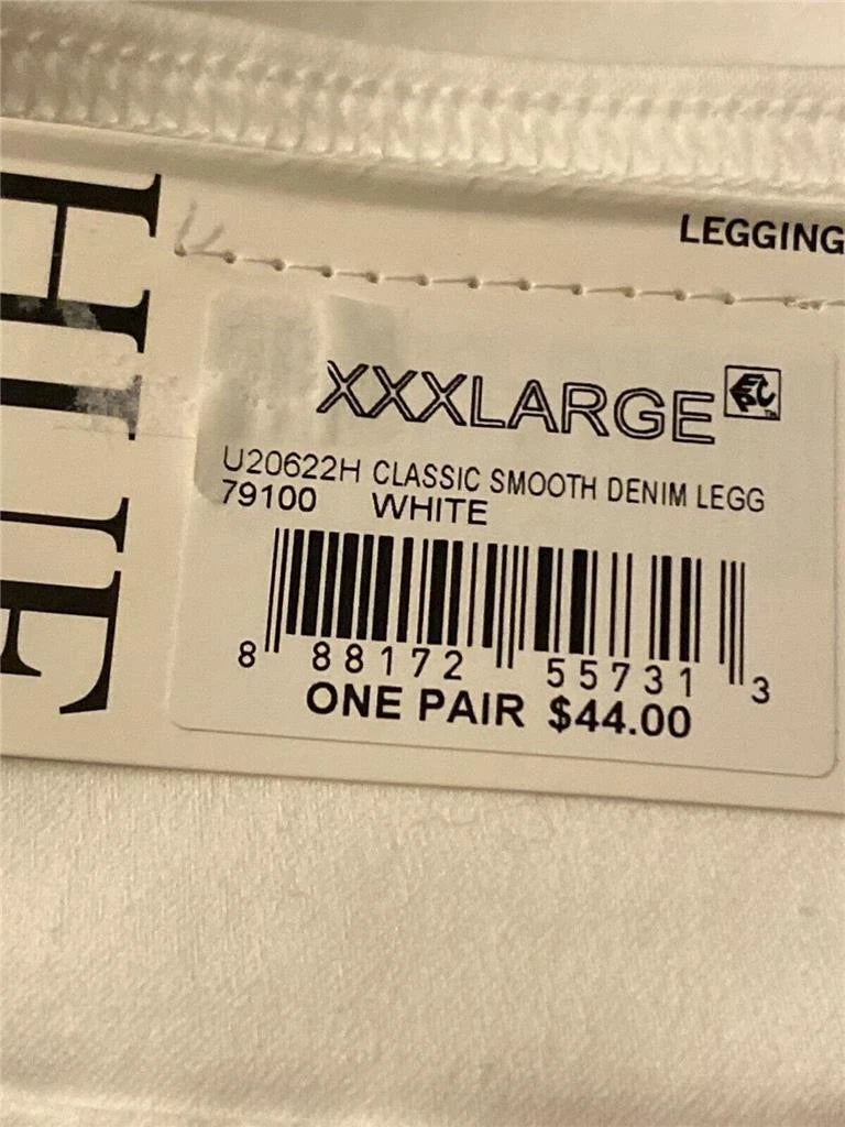 HUE Classic Stretch Denim Leggings Size XXX-Large, White