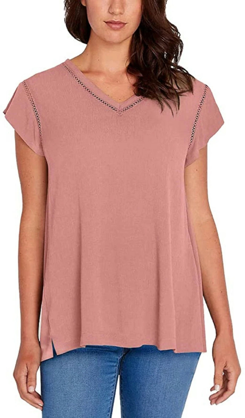BUFFALO Ladies' V-Neck Top, PINK, XXL-1