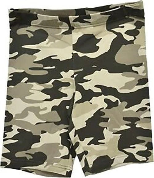 HUE Essentials Womens High-Rise Bike Shorts, Camo Olive Green, Medium 8-10-1