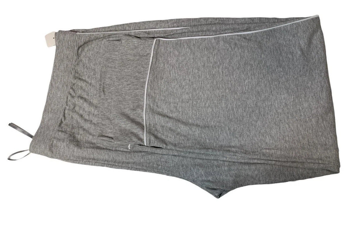 Alfani Women's Piping Trim Ribbed Pajama Pant, Grey Heather, XXL-4