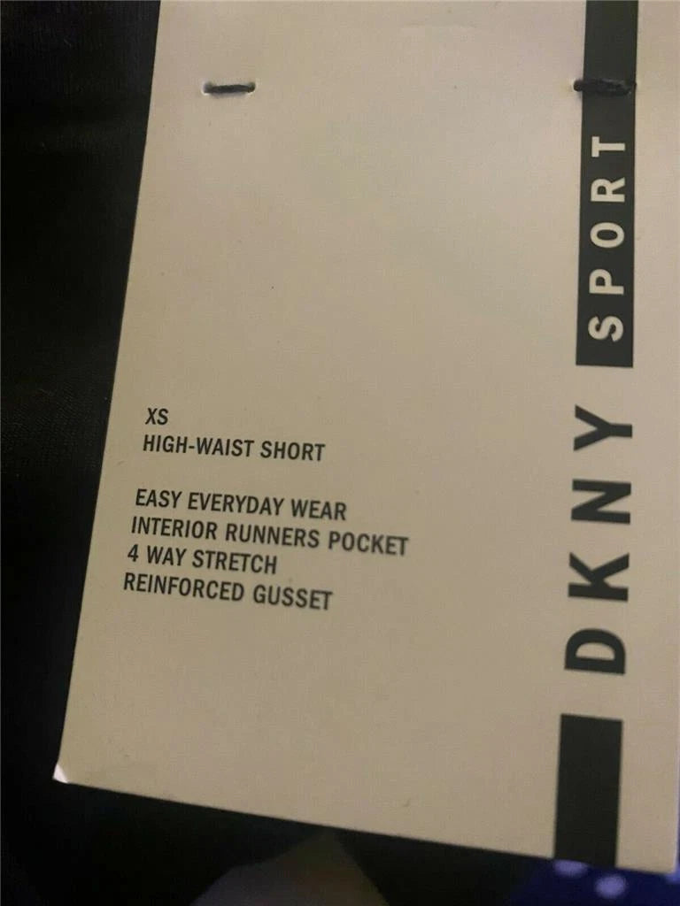 DKNY Sport Ladies High-Waist Logo-Print Bicycle Shorts, BLACK, X-Small-3