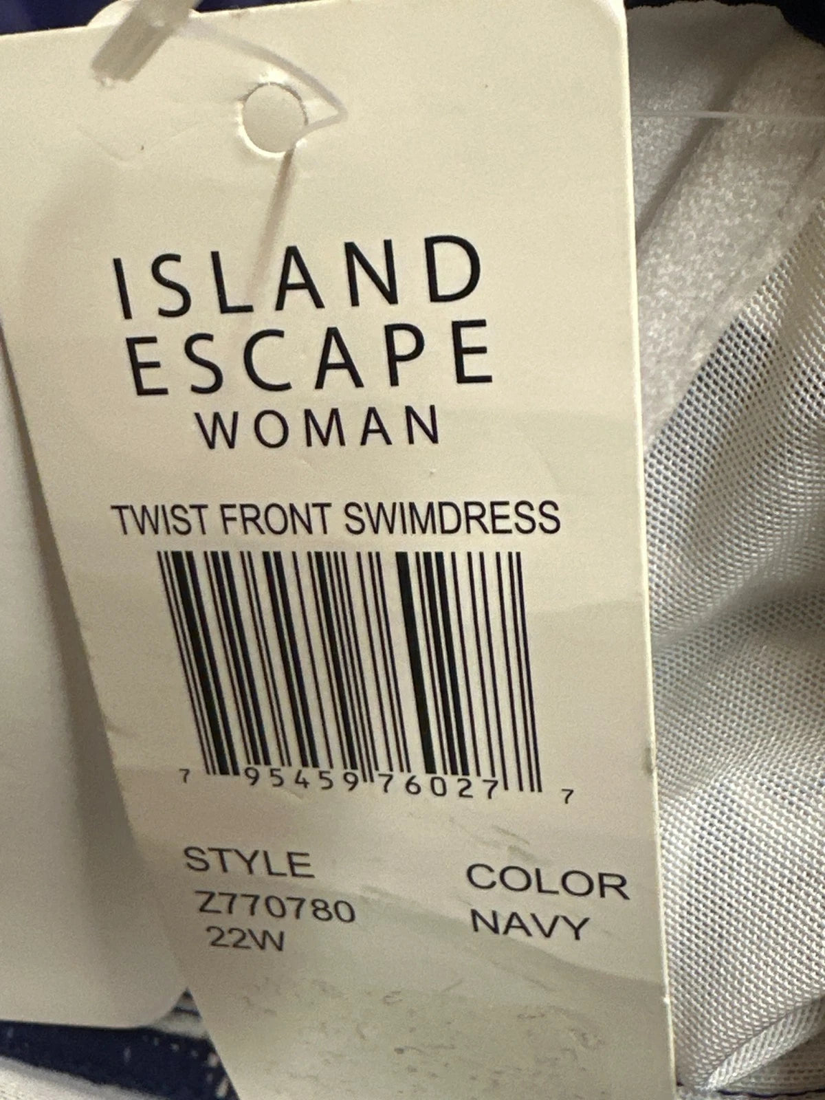 Island Escape Twist Front Control One Piece Swimdress, Navy/ Purple Floral, 22W