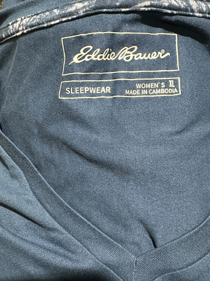 Eddie Bauer Women's Ladies' 1 Piece Pajama Top, BLUE, XL-2