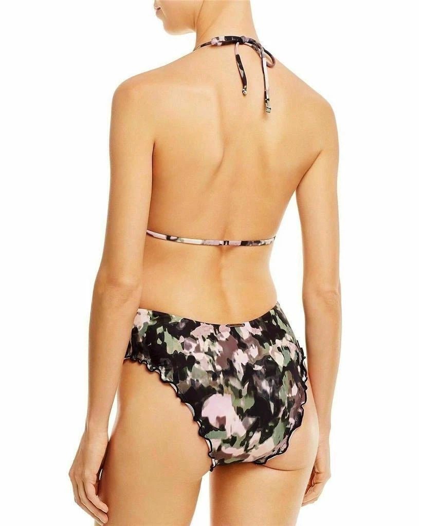 Lucky Brand Smokescreen Ruffle Plunge Monokini One Piece Swimsuit, Multi, XS-2