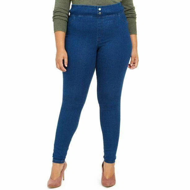 HUE Womens Classic Smooth Denim Leggings, CLASSIC INDIGO WASH, Sz XXL-1