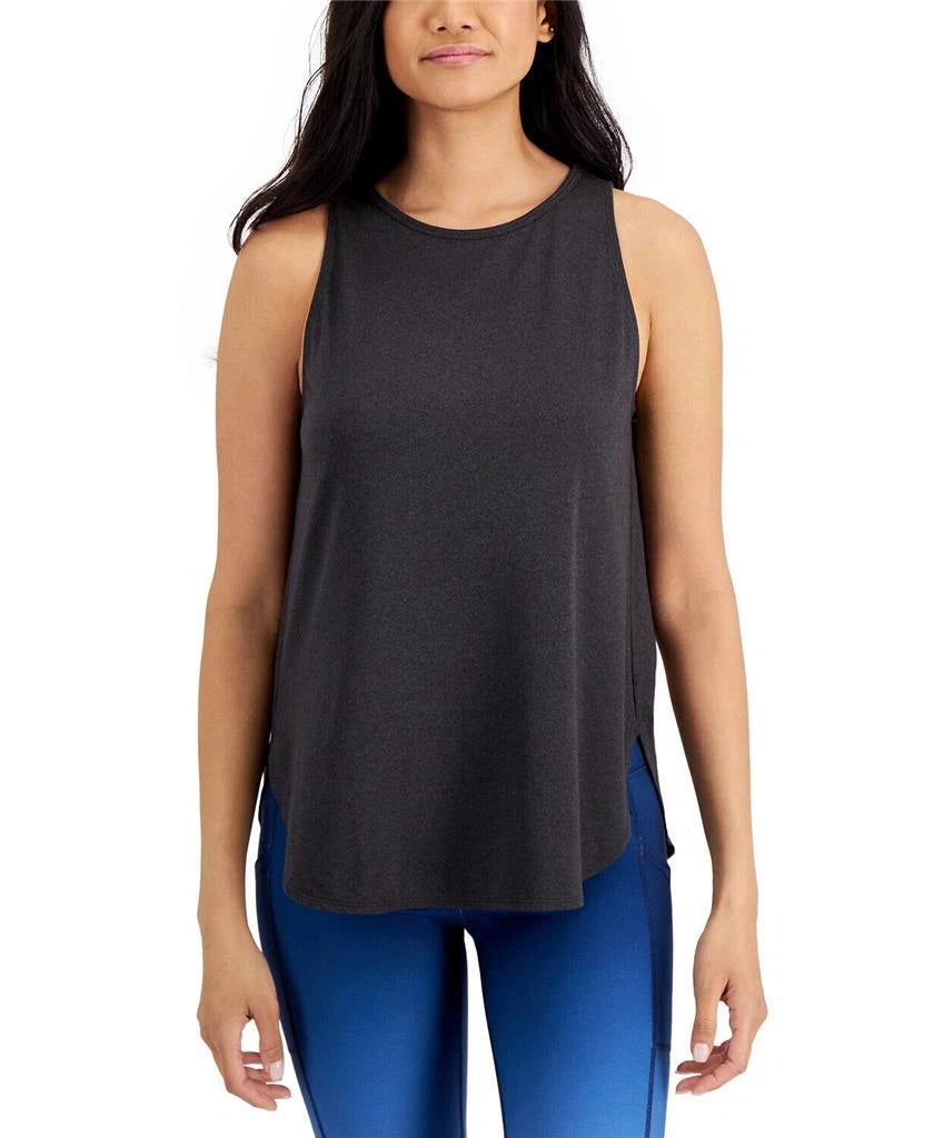 Ideology Women's Essentials Sweat Set Tank Top, BLACK CHARCOAL, 1X-1