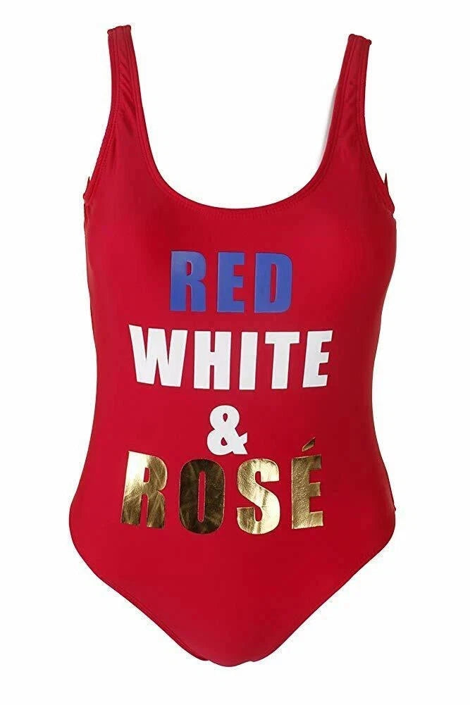 California Waves Juniors' Americana Metallic Graphic Cheeky One-Piece Swimsuit, M-1