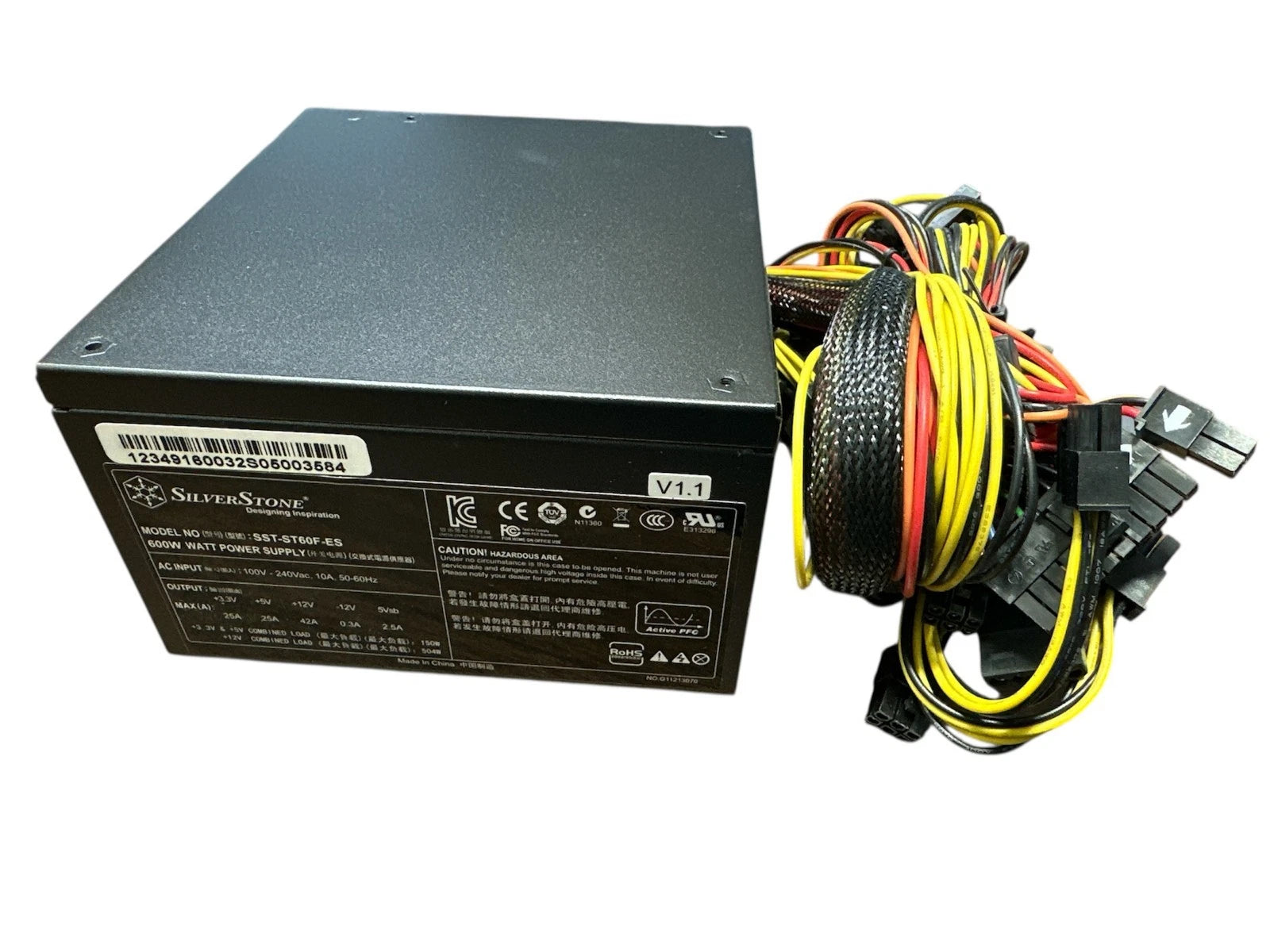 Silverstone Strider 600W, 80 Plus, Active PFC Power Supply ST60F-ES (Black)-2