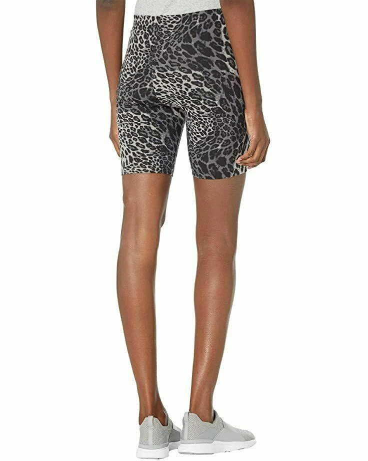 Hue Essentials Wavy Leopard Bike Shorts, Size Small