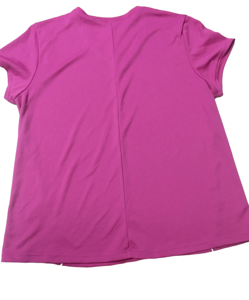 Ideology Short Sleeve V-Neck Fitness Top - Red Passion-XXL-3