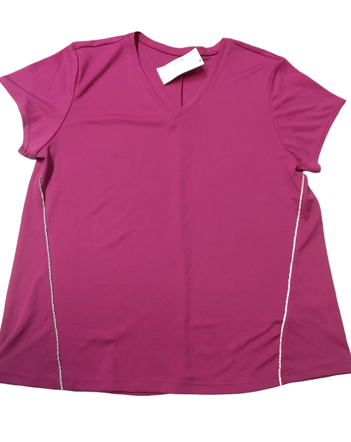 Ideology Short Sleeve V-Neck Fitness Top - Red Passion-XXL