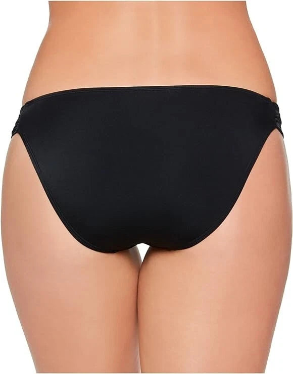 Salt + Cove Juniors' Solid Side-Tab Hipster Bikini Bottoms Black XS-2
