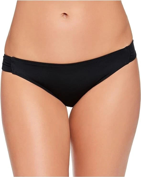Salt + Cove Juniors' Solid Side-Tab Hipster Bikini Bottoms Black XS-1