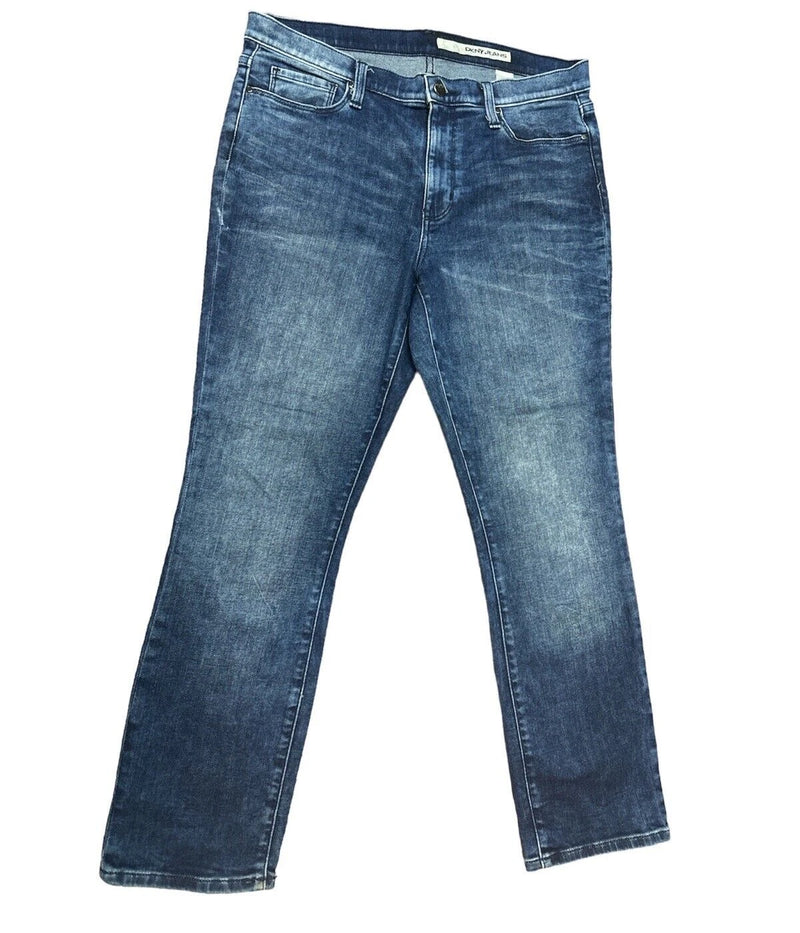 Dkny Women 5-Pocket Straight Fit Jeans, Blue, 10-1