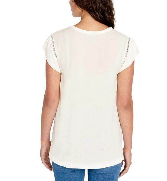 BUFFALO Ladies' V-Neck Top, WHITE, L