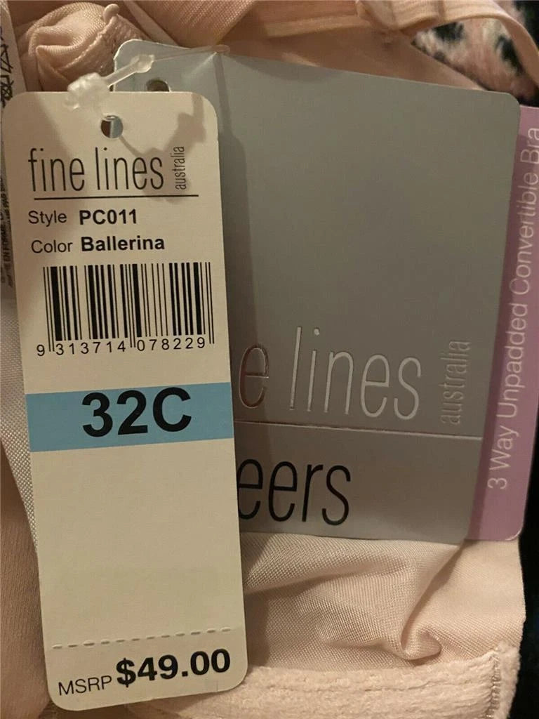 Fine Lines Womens Soft Sheers Underwire Convertible Bra, BALLERINA, 32C