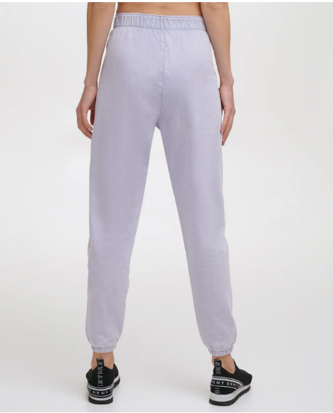 DKNY Womens Cotton Jogger Pants, PALE BLUE, S-3
