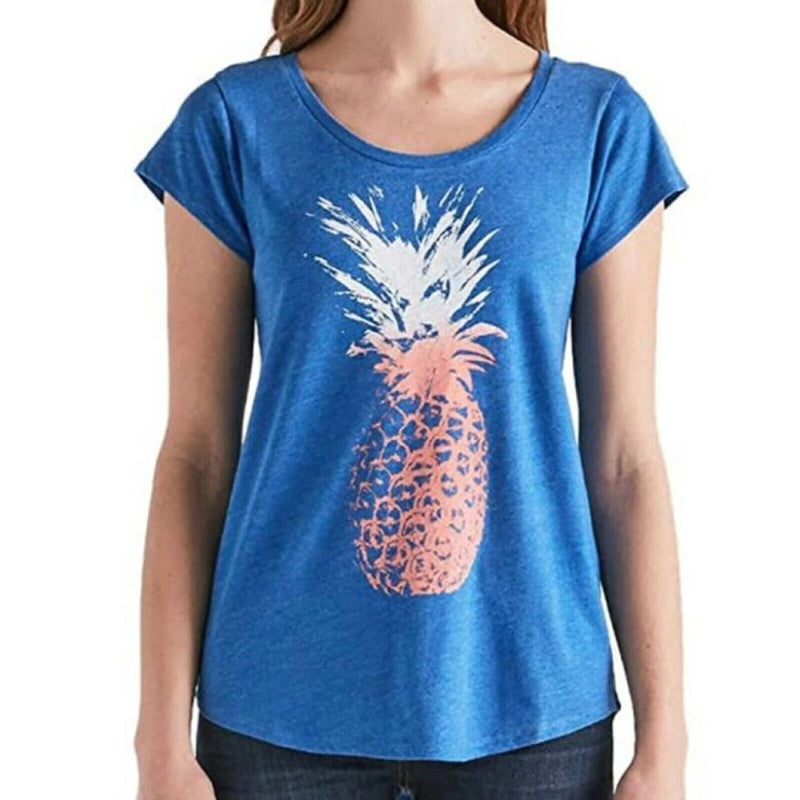 Lucky Brand Ladies' Graphic Tee, BLUE PINAPPLE, M-1
