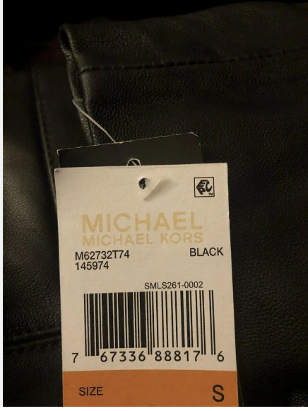 Michael Kors Ladies Zip Up Scuba Leather Jacket, BLACK, S MSRP: $450-4
