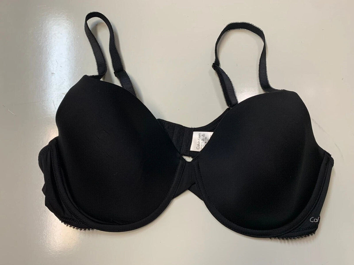 Calvin Klein Women's Perfectly Fit Push Up Plunge Memory Touch Bra, Black, 38C-1