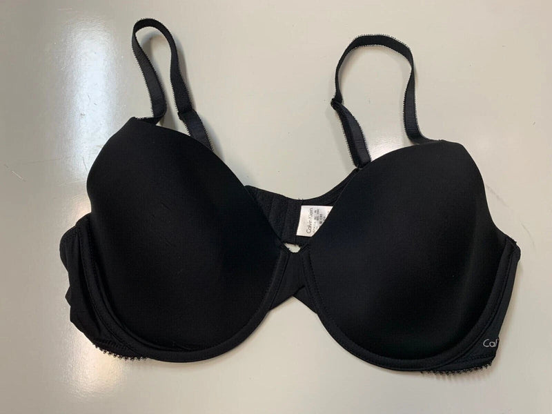 Calvin Klein Women's Perfectly Fit Push Up Plunge Memory Touch Bra, Black, 38C-1