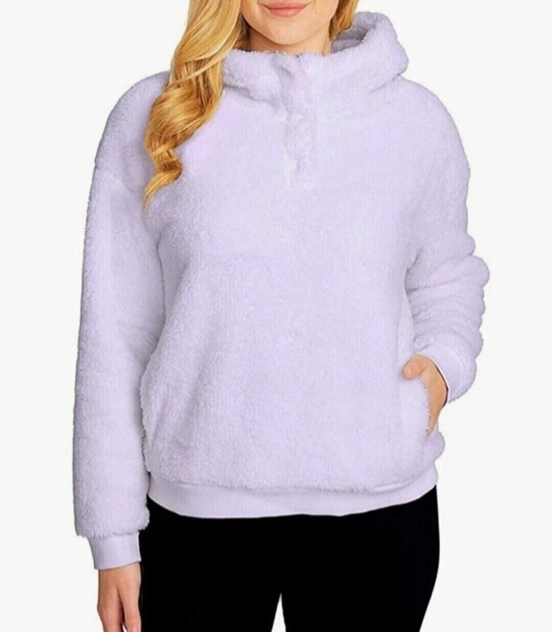 Lukka Lux Womens Cozy Fleece Lined Hoodie Sweater, Purple, S